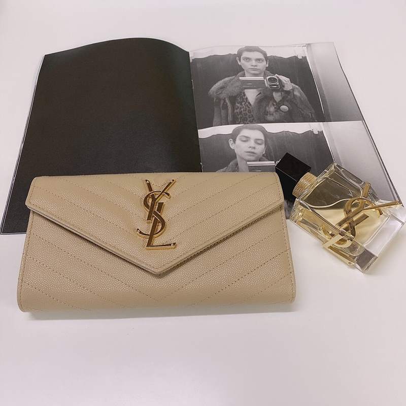 생로랑 YSL 마틀라세 라지 모노그램 장지갑
