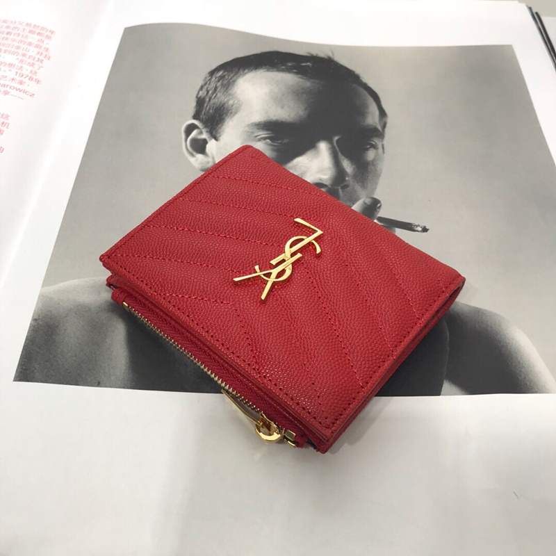 생로랑 컴팩트 모노그램 퀄팅 반지갑