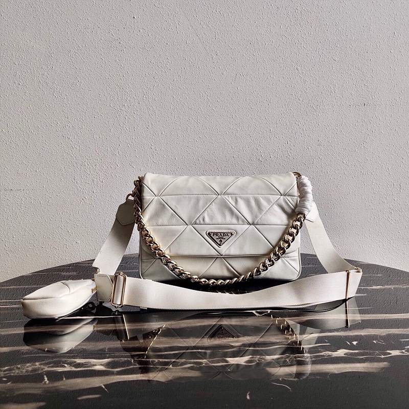 프라다 시스템 나파 가죽 패치워크 숄더백 1BD291